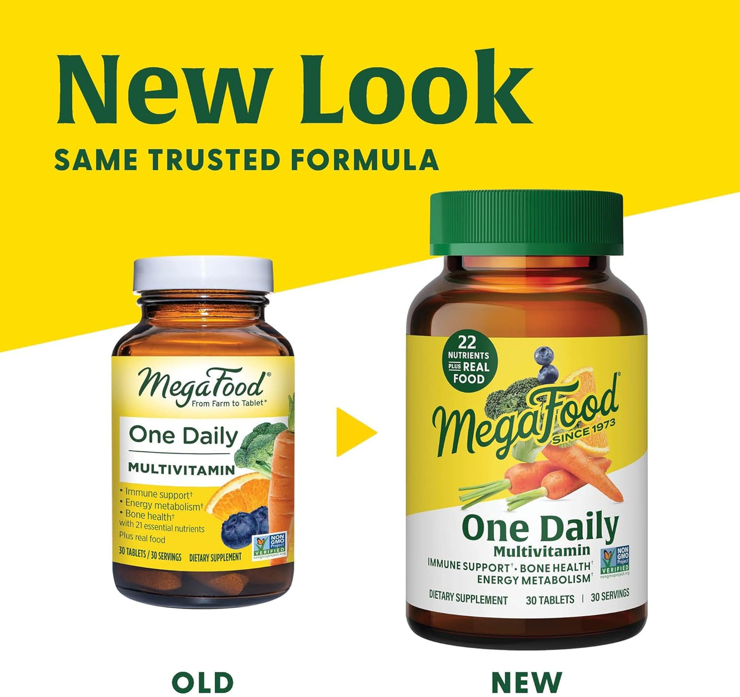 MegaFood One Daily Multivitamin - Multivitamin for Women and Men - with Real Food - Immune Support Supplement -Vitamin C & Vitamin B - Bone Health - Energy Metabolism - Vegetarian, Non-GMO - 180 Tabs