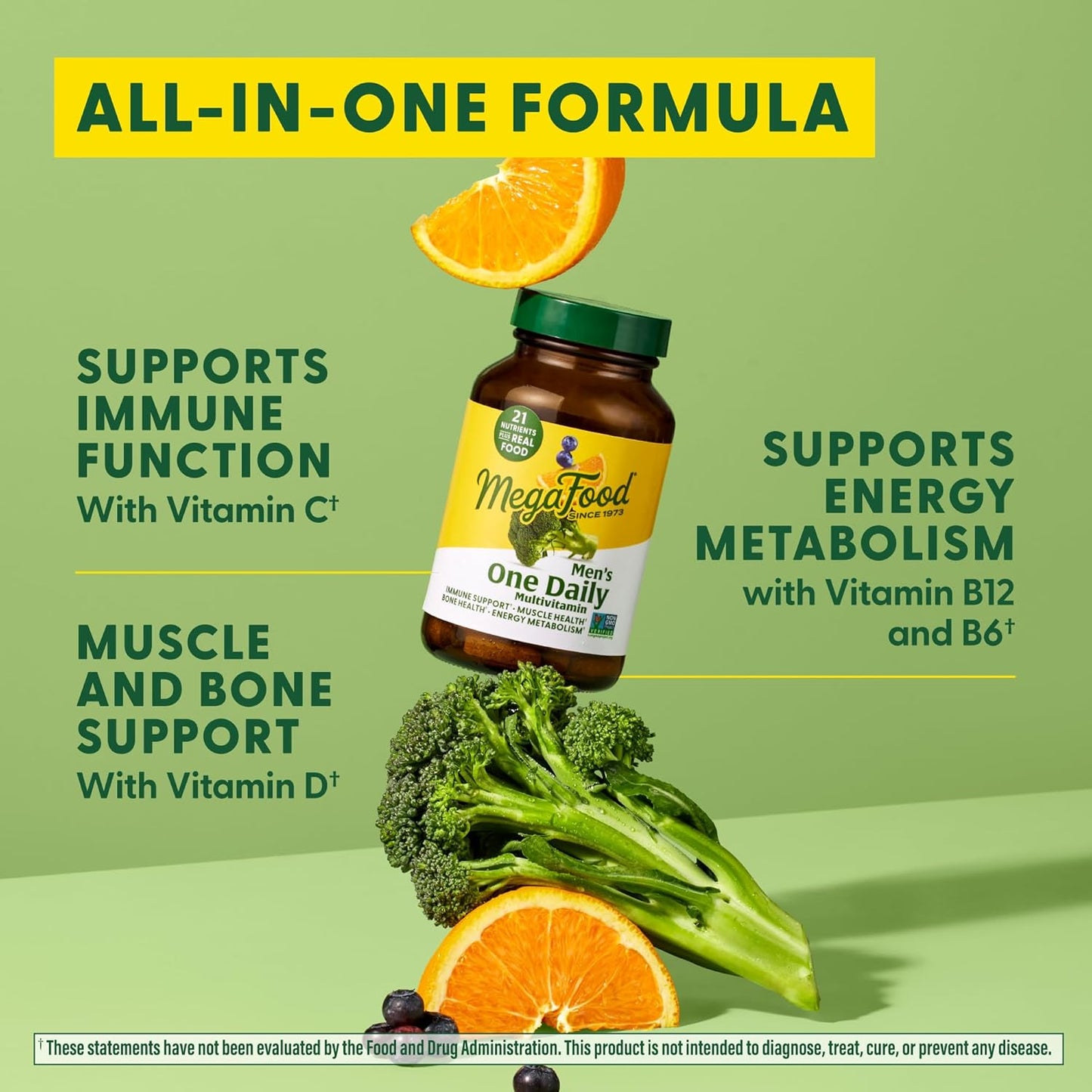 MegaFood One Daily Mens Multivitamins - Multivitamin for Men - Vitamin C, Vitamin D3 & Vitamin B12 - Muscle, Energy Metabolism & Immune Support - Vegetarian, Gluten Free - 90 Tablets, 90 Servings